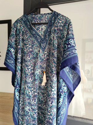 Vestido Kaftan Azul y Turquesa