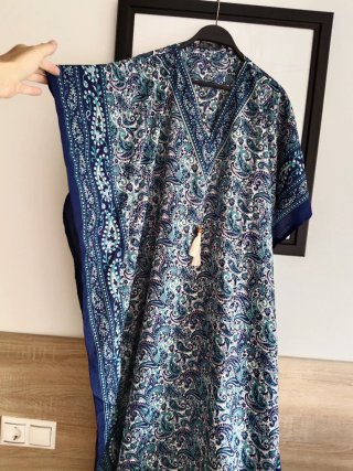 Vestido Kaftan Azul y Turquesa