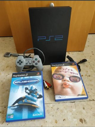 Consola PlayStation 2 Negra + 1 mando+ 2 Juegos