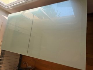 Mesa comedor extensible cristal y madera