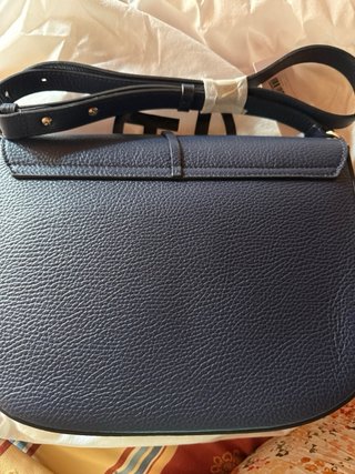 Bolso bandolera Texier piel vaca azul marino