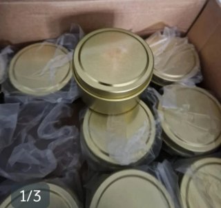 12 Tarros Metálicos Dorados 4 oz