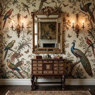 Espectacular conjunto de muebles antiguos tallados