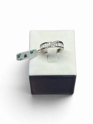 Anillo Oro Blanco 18k con Circonitas