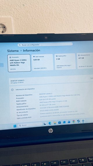 Portátil HP 15 / 500GB / 8GB RAM