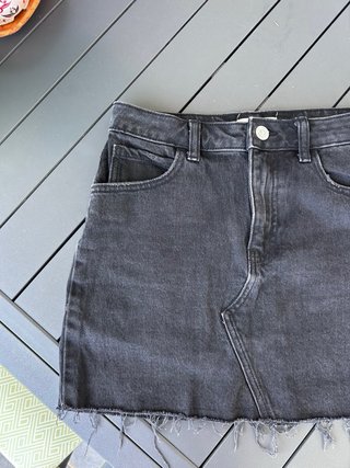 Falda vaquera negra Mango Talla S