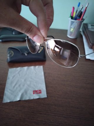Gafas Ray-Ban Aviador Unisex Marrón/Plata