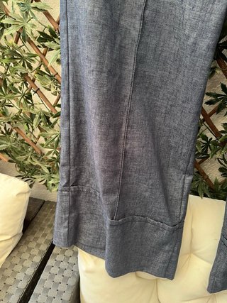 Pantalón ancho azul mujer