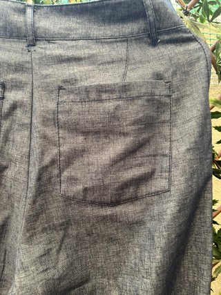 Pantalón ancho azul mujer