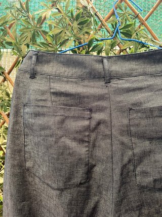 Pantalón ancho azul mujer