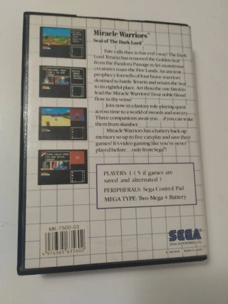 Miracle Warriors SEGA Master System RPG