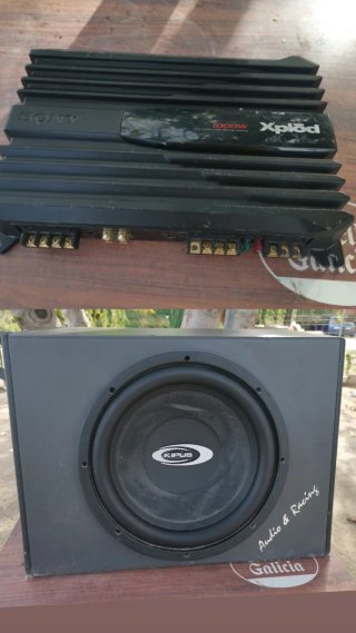 Amplificador Sony Xplod 1000w y Bombo KIPUS