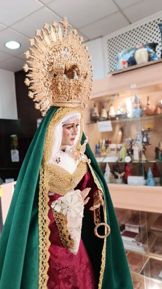 Virgen Dolorosa 55cm Candelero Esperanza Triana