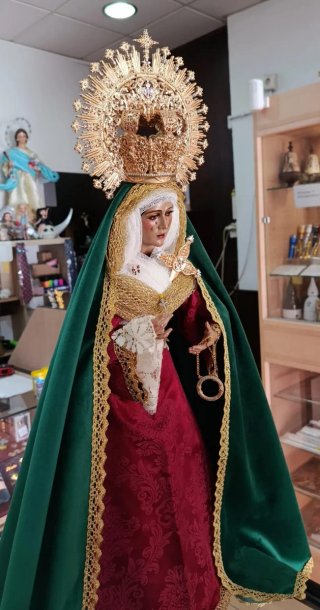 Virgen Dolorosa 55cm Candelero Esperanza Triana