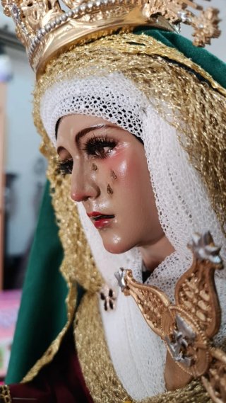 Virgen Dolorosa 55cm Candelero Esperanza Triana