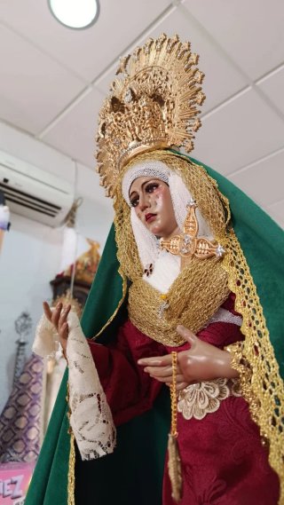 Virgen Dolorosa 55cm Candelero Esperanza Triana