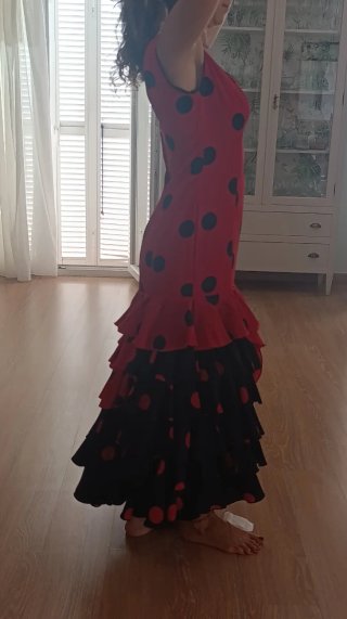 Vestido Flamenco Lunares Rojo y Negro
