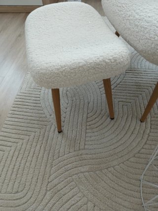 Sillón borreguito con reposapiés