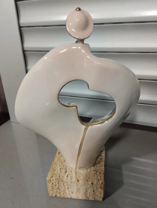 Figura porcelana Art Deco Galos