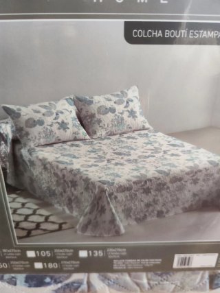 Colcha bouti estampada para cama 150