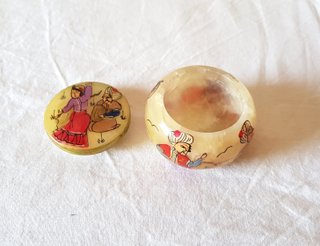 Cofanetto tondo portagioie alabastro URSS