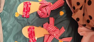 Sandalias Cuadro Vichy Rojas Talla 38