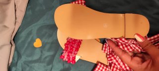 Sandalias Cuadro Vichy Rojas Talla 38