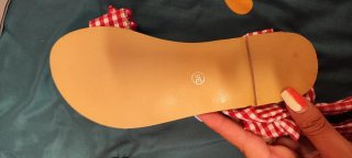 Sandalias Cuadro Vichy Rojas Talla 38