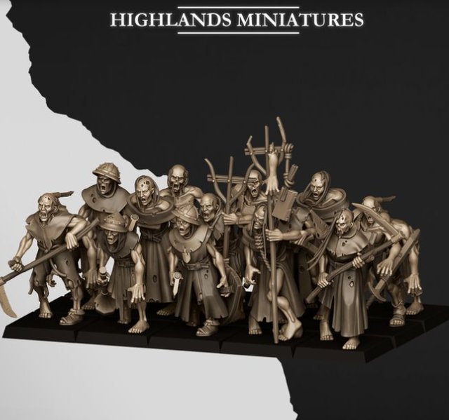 20 Miniaturas Zombies Highlands