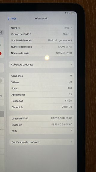 iPad 10ª gen 64GB WiFi Azul