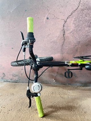 Bicicleta infantil negra y verde