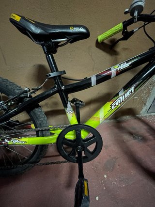 Bicicleta infantil negra y verde