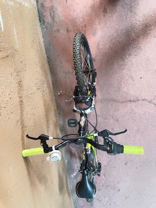 Bicicleta infantil negra y verde