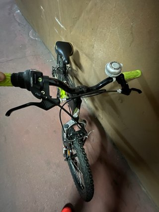 Bicicleta infantil negra y verde