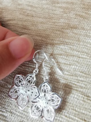 Pendientes Plata Diseño Flor