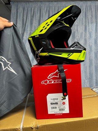 Casco Alpinestars SMS Talla XL Negro/Amarillo