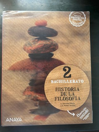 Libro Historia de la filosofía 2Bachillerato ANAYA