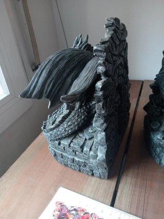 Separadores de libros dragón piedra