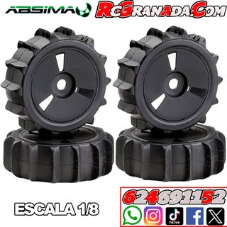 RUEDAS COMPLETAS ABSIMA 1/8 PALAS ARENA 4 UNIDADES