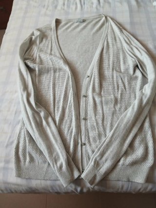 Cardigan gris perla mujer