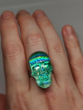 Anillo Calavera Holográfica
