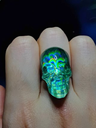 Anillo Calavera Holográfica