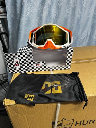 Gafas Motocross 100% Naranja/Blanco