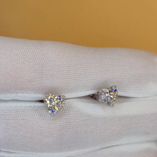 Pendientes Corazón Plata y Moisanita