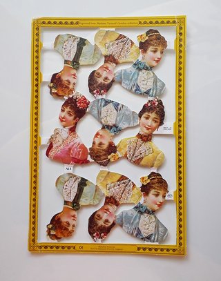 Lámina cromos troquelados damas época