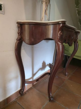 Conjunto de muebles antiguos caoba y mármol s XIX