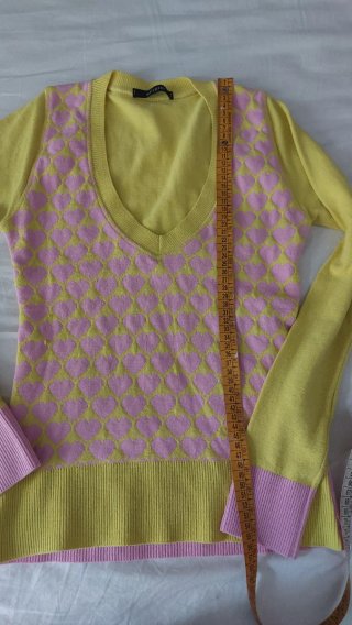 Maglia Spizio donna S giallo e rosa