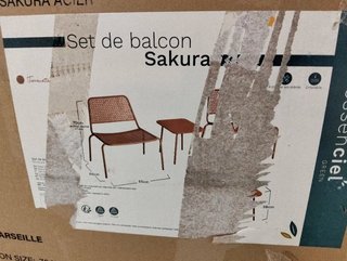 Set Terraza Sakura Mesa + 2 Sillas Rojo