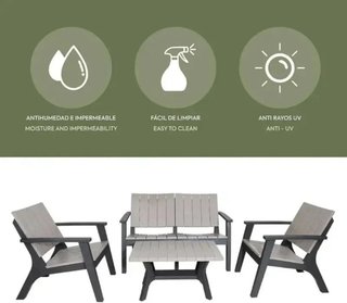 CHILLVERT Conjunto de Jardín Siros de Resina