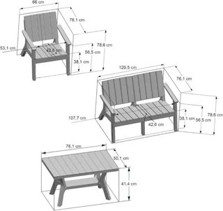 CHILLVERT Conjunto de Jardín Siros de Resina